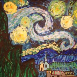Painting after Van Gogh, by a 9 years old child