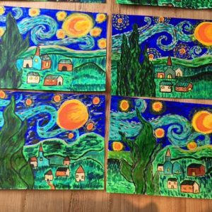 Van Gogh inspired artworks by children