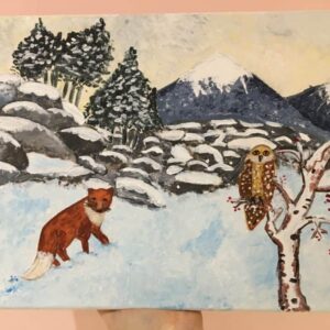 Winter painting by a 9 years old child