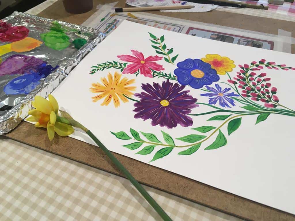 Adult art classes - flowers- by Arty Amber